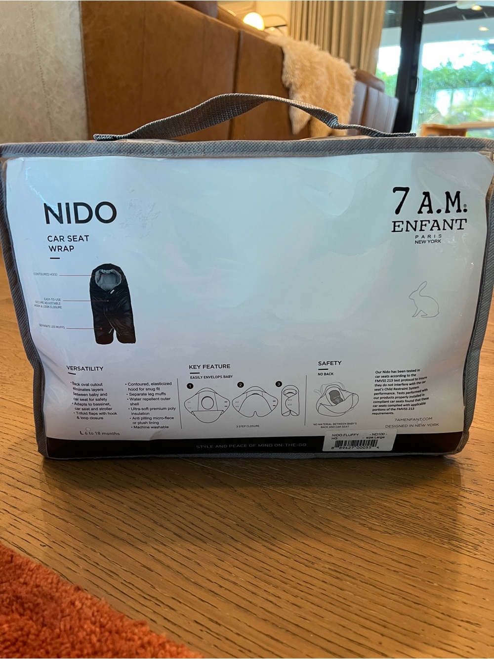 Nido Car Seat Wrap in charcoal